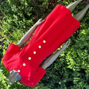 R.E.O. Originals Ladies Vintage Linen Red Dress *Union Made*